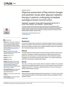 Objective assessment of flap volume changes and aesthetic results after adjuvant radiation therapy in patients undergoing immediate autologous breast reconstruction. 