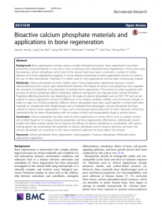 Bioactive calcium phosphate materials and applications in bone regeneration. 