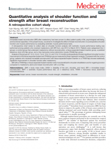 Quantitative analysis of shoulder function and strength after breast reconstruction: A retrospective cohort study. 