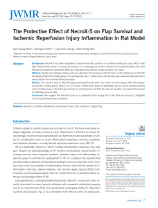 The Protective Effect of NecroX-5 on Flap Survival and Ischemic Reperfusion Injury Inflammation in Rat Model. 