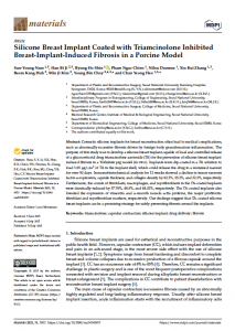 Silicone Breast Implant Coated with Triamcinolone Inhibited Breast-Implant-Induced Fibrosis in a Porcine Model 