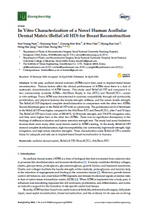 In Vitro Characterization of a Novel Human Acellular DermalMatrix (BellaCellHD) for Breast Reconstruction 