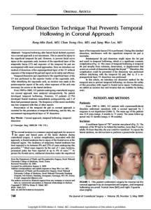 Temporal Dissection Technique that Prevents Temporal Hollowing in Coronal Approach