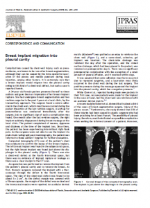 Breast Implant Migration into Pleural Cavity
