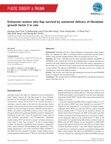 Enhanced random skin flap survival by sustained delivery of FGF-2 in rats